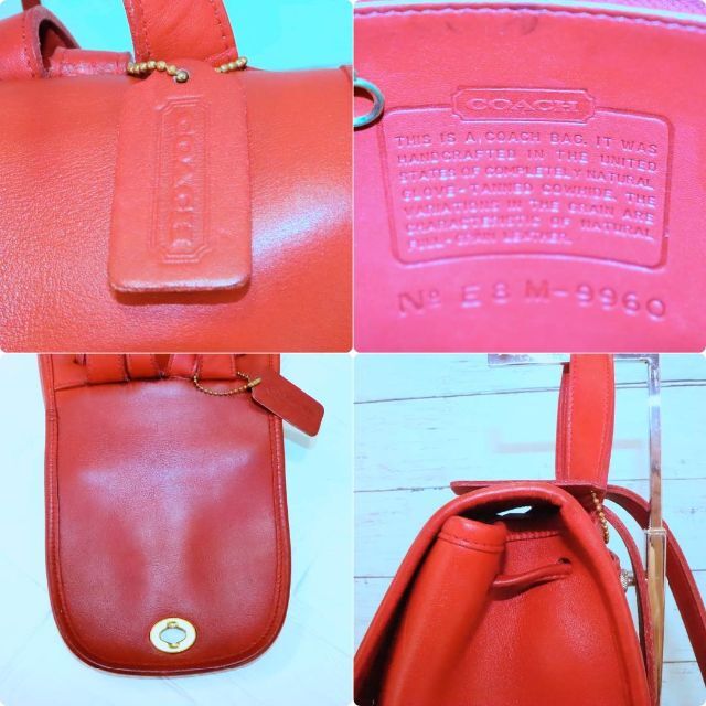 OLD COACH バックパック ヴィンテージ 赤 ターンロック ほぼ未使用