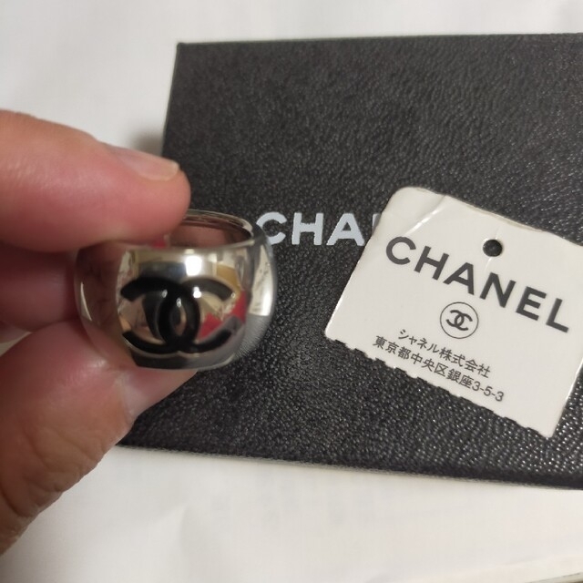 【30％OFF】 CHANEL - CHANEL　ココマーク　ハート　シルバー✕黑　メタルリング 12号 リング(指輪)