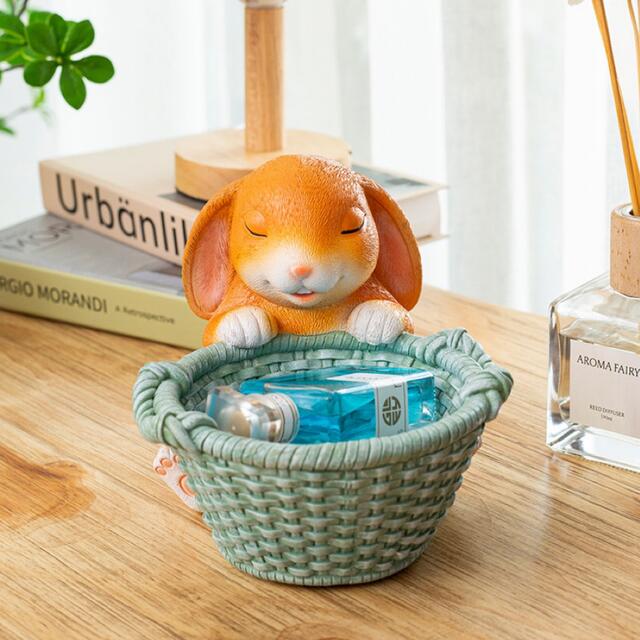 兎の置物 小物入れ 収納ボックス 卓上収納 雑貨収納 かご 小物入れ ... 兎の置物 小物入れ 収納ボックス 卓上収納 雑貨収納 かご 小物入れ