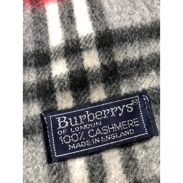 バーバリー マフラー イングランド製 カシミア100% グレー 美品