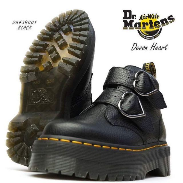 Dr.Martens(ドクターマーチン)の【専用】Dr.Martens DEVON HEART UK4 黒 厚底 ベルト レディースの靴/シューズ(ブーツ)の商品写真