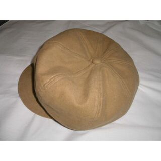 B0011_ライトブラウンピンクギャザー飾り縫いキャスケット_帽子(小道具)