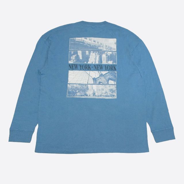 ★新品★アバクロンビー&フィッチ★バックプリント長袖Tシャツ (Blue/XL)