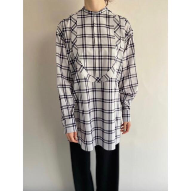 【HYKE】CHECKED BIB FRONT SHIRT34000円着丈