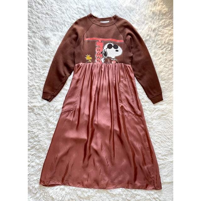 ☆potto ポト リメイクワンピース スウェット 切替 スヌーピーの ☆potto ポト リメイクワンピース スウェット 切替 スヌーピーの