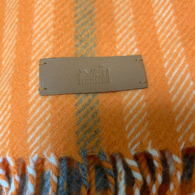 高い素材 Hermes - マンダリンオレンジチェック 新品未使用】エルメス