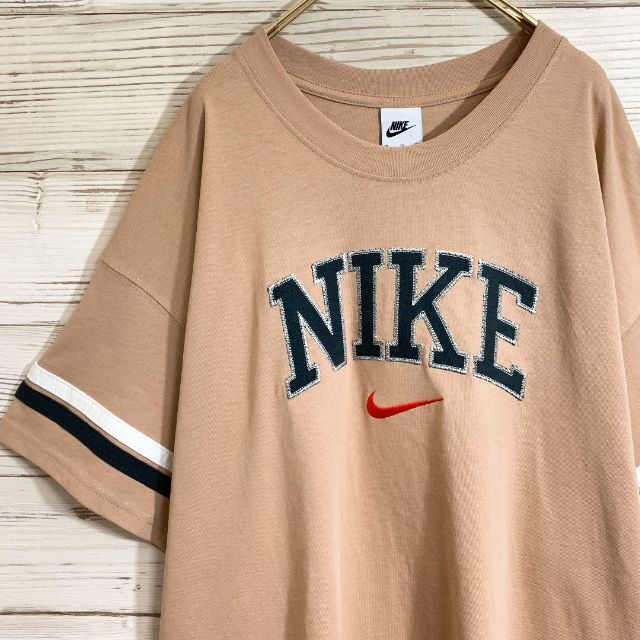 NIKE アーチロゴ 半袖 Tシャツ ベージュ系 Lサイズ