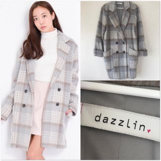 ダズリン(dazzlin)のシャギーチェックコート(チェスターコート)