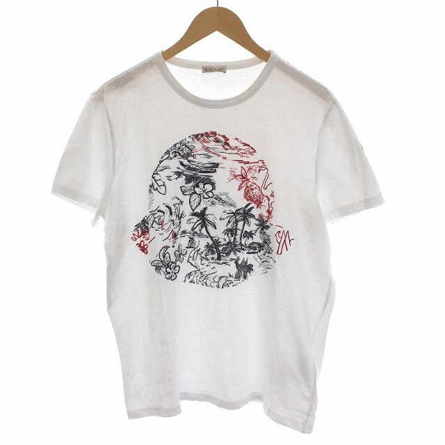 MONCLER MAGLIA T-SHIRT Tシャツ カットソー 刺繍 M 白 好きに 62.0