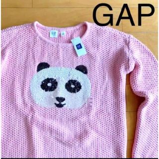 ギャップ(GAP)のGAP コットン セーター パンダ ニット キッズ レディース トップス ピンク(ニット)