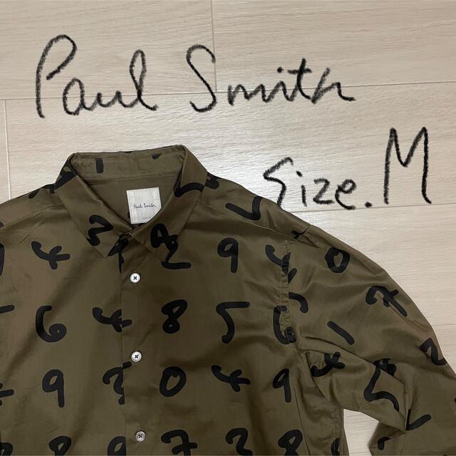 Paul Smith ナンバーズ プリントシャツ  メンズ　カーキ