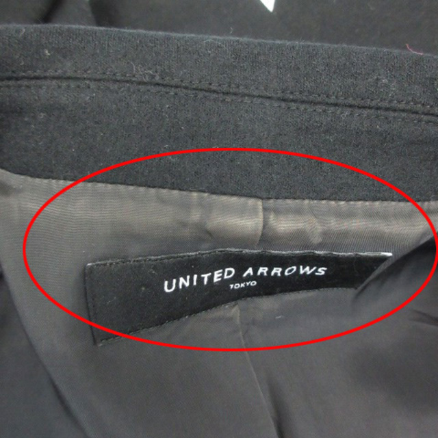 UNITED ARROWS(ユナイテッドアローズ)のユナイテッドアローズ テーラードジャケット ミドル丈 シングルボタン 総裏地 黒 レディースのジャケット/アウター(その他)の商品写真