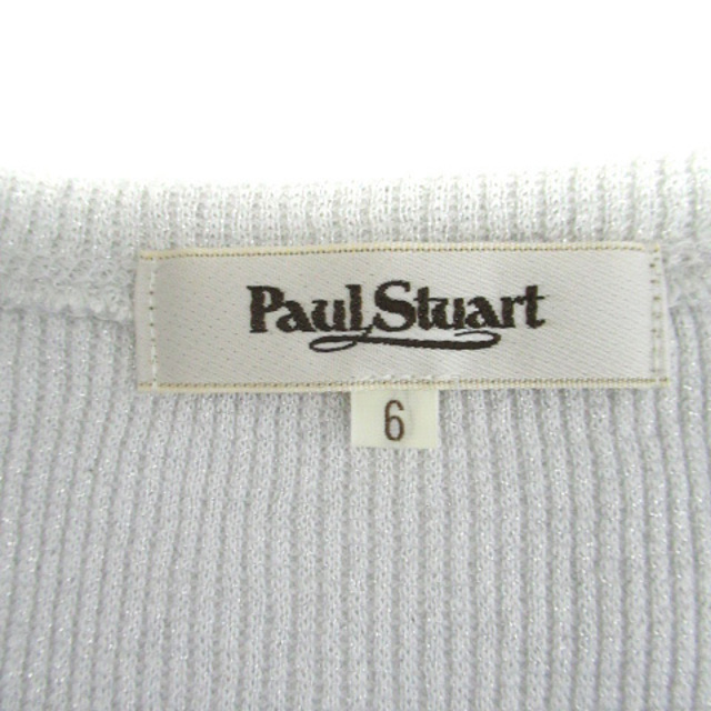 Paul Stuart(ポールスチュアート)のポールスチュアート カーディガン 七分袖 ラウンドネック ラメ 6 ライトグレー レディースのトップス(カーディガン)の商品写真