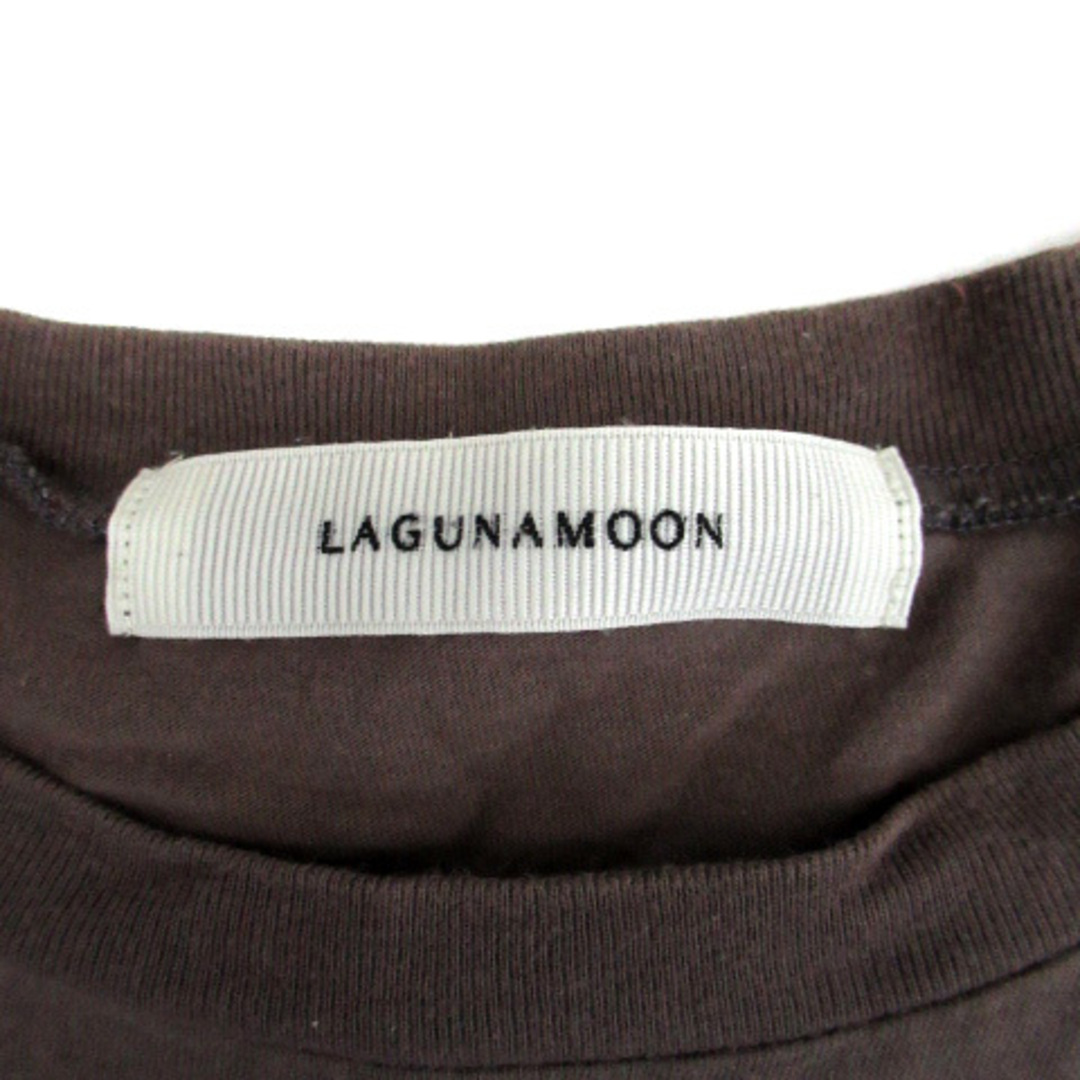 LagunaMoon(ラグナムーン)のラグナムーン Tシャツ カットソー 長袖 F オーバーサイズ チャコールブラウン レディースのトップス(Tシャツ(長袖/七分))の商品写真