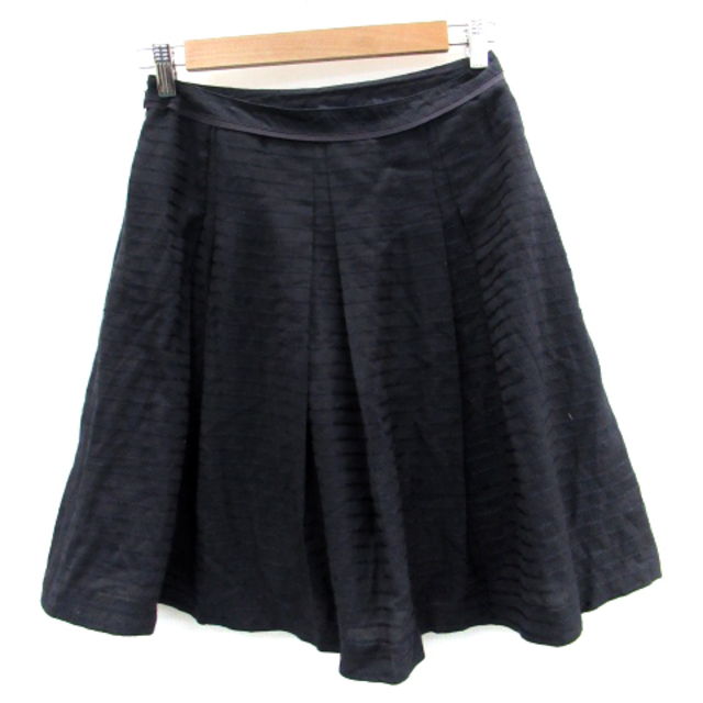 NOLLEY'S(ノーリーズ)のノーリーズ Nolley's フレアスカート ひざ丈 ボーダー柄 38 紺 レディースのスカート(ひざ丈スカート)の商品写真
