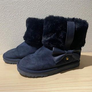 メゾピアノ　ムートン　ネイビー　20cm(ブーツ)