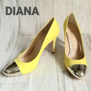 ダイアナ(DIANA)のDIANA ダイアナ パンプス イエロー  24.5(ハイヒール/パンプス)