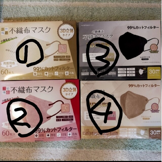 不織布マスク　495枚まとめ売り インテリア/住まい/日用品の日用品/生活雑貨/旅行(その他)の商品写真