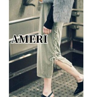 Ameri VINTAGE - AMERI ベロアレースアップスカート