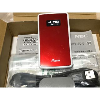 エヌイーシー(NEC)のNEC Aterm MP02LN LTEモバイルルーター　楽天限定　ミラーレッド(その他)