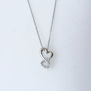 canal4℃ - 【canal 4°C】K18WG ダイアモンド Wハート ネックレス