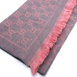 Gucci - グッチ GG ウールスカーフ ストール ローズピンク GG柄