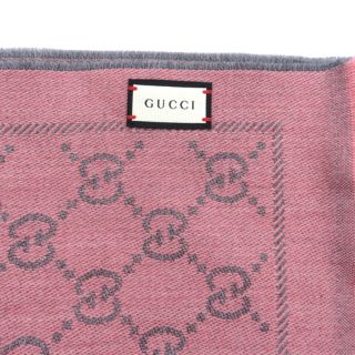 Gucci - グッチ GG ウールスカーフ ストール ローズピンク GG柄