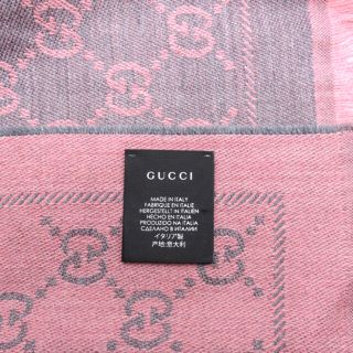 Gucci - グッチ GG ウールスカーフ ストール ローズピンク GG柄