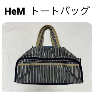 ヘム(HeM)のHeM ヘム トートバッグ ストライプ ネイビー(トートバッグ)