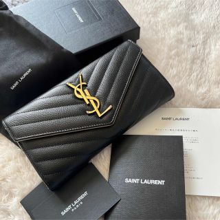 Saint Laurent - 美品 saintlaurent イヴサンローラン 2つ折り 長財布