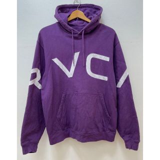 ルーカ(RVCA)のRVCAルーカ　プルオーバーパーカー　パープル　デカロゴ　アーチロゴ　XL程度(パーカー)