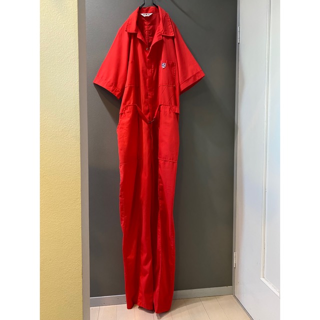 古着 ビンテージ 70s 80s USA 赤 レッド ワーク 繋ぎ つなぎ 美品 古着 ビンテージ 70s 80s USA 赤 レッド ワーク 繋ぎ つなぎ 美品