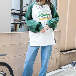 B品セール miccar ラグランスリーブ Tシャツ ロング丈 ブラック 新品未