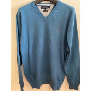 トミーヒルフィガー(TOMMY HILFIGER)の新品未使用！　トミーヒルフィガー　TOMMY Vネックセーター　ライトブルーM(ニット/セーター)