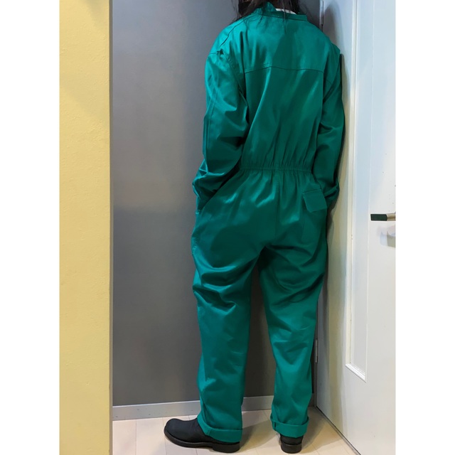 長納期商品 古着 ビンテージ 90s グリーン 緑 アウトドア ワーク 繋ぎ