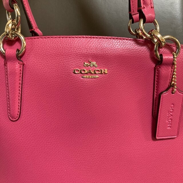 未使用に近い COACH コーチ ハンドバッグ ショルダーバッグ ピンク レザー