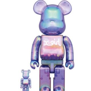 ベアブリック(BE@RBRICK)のBE@RBRICK X-girl CLEAR PURPLE 100&400%(フィギュア)