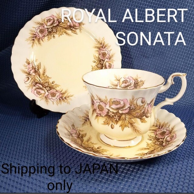 ROYAL ALBERT(ロイヤルアルバート)の英国製 ロイヤルアルバート SONATA 1960's ティートリオ インテリア/住まい/日用品のキッチン/食器(食器)の商品写真