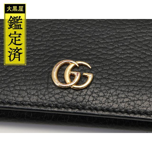 Gucci(グッチ)のグッチ　GGマーモント  名刺入れ　レザー　ブラック　474748【473】 メンズのファッション小物(名刺入れ/定期入れ)の商品写真