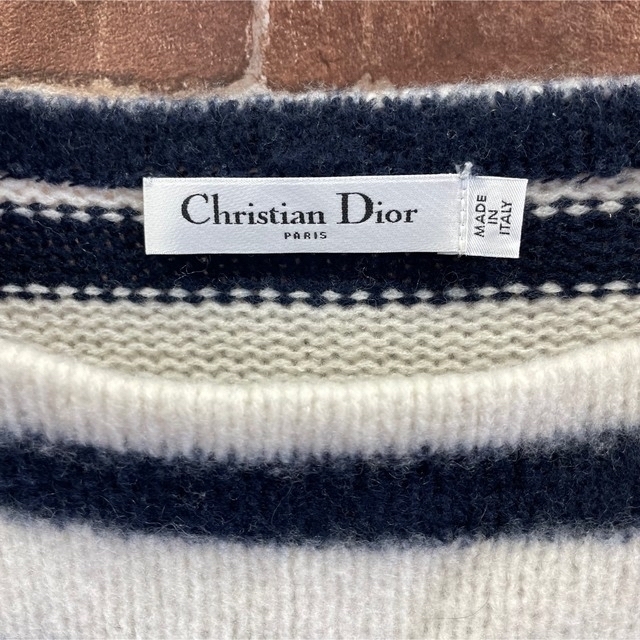 Christian Dior(クリスチャンディオール)のクリスチャン・ディオール　マリン　ボーダーニット　カシミア レディースのトップス(ニット/セーター)の商品写真