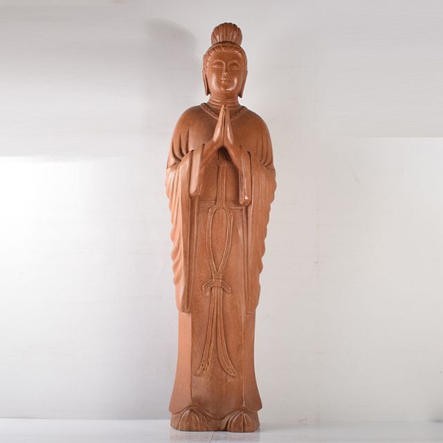 仏教美術　木彫　観音像　仏像　置物　重さ約10.3㎏　N　R5098C | フリマアプリ ラクマ