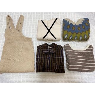 プティマイン(petit main)の80 男の子 子供服 冬服 ニット ボーダー コーデュロイ リブ パーカー(ニット/セーター)