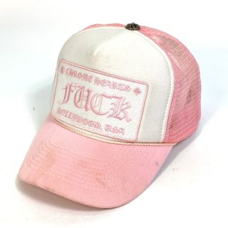 クロムハーツ(Chrome Hearts)のクロムハーツ CHROME HEARTS FUCK トラッカーキャップ 帽子 キャップ コットン ピンク(キャップ)