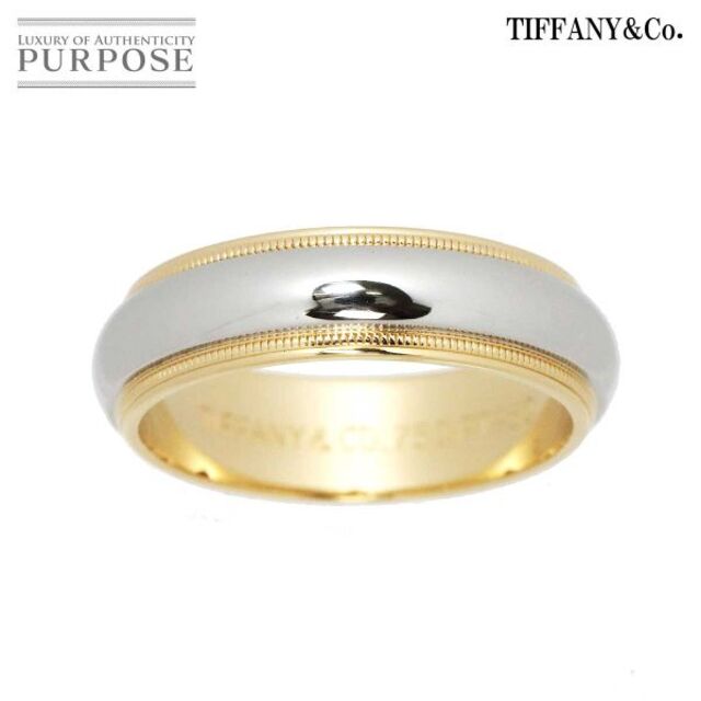 上品 TIFFANYCo. ティファニー ミルグレインリングPt950 750 9号