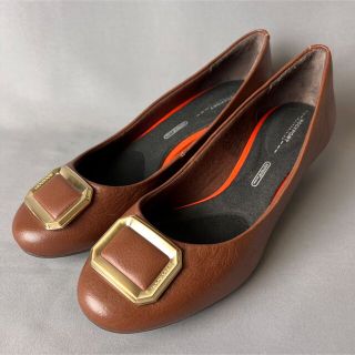 ロックポート(ROCKPORT)の美品 ROCKPORT ロックポート レザー パンプス ブラウ 23.5(ハイヒール/パンプス)