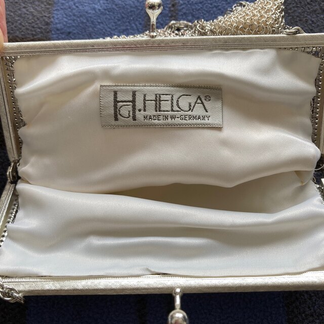 ダークブラウン 茶色 HELGA vintage 西ドイツ製 チェーンメールバッグ