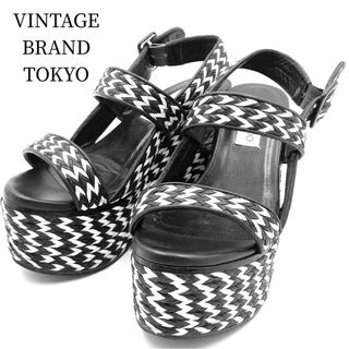 ジミーチュウ(JIMMY CHOO)の【大特価】JIMMY CHOO ジミーチュウ サンダル バイカラー 厚底サンダル 靴 シューズ 春 夏 秋 レザー    ブラック 黒 ホワイト 白 レディース 定番【中古品】(サンダル)