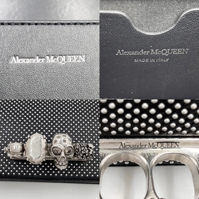 Alexander McQueen(アレキサンダーマックイーン)のAlexander McQueen アレキサンダーマックイーン ショルダーバッグ ミニジュエルドサッチェル チェーンショルダー スタッズ スカル ドクロ 小さめ 肩掛け 鞄 かばん 653134 レザー    ブラック 黒 シルバー金具 レディース 人気 美品【中古品】 レディースのバッグ(ショルダーバッグ)の商品写真