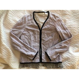 ロシャス(ROCHAS)のロシャス　ROCHAS パイル地　ノーカラー　ジャケット　トップス(ノーカラージャケット)