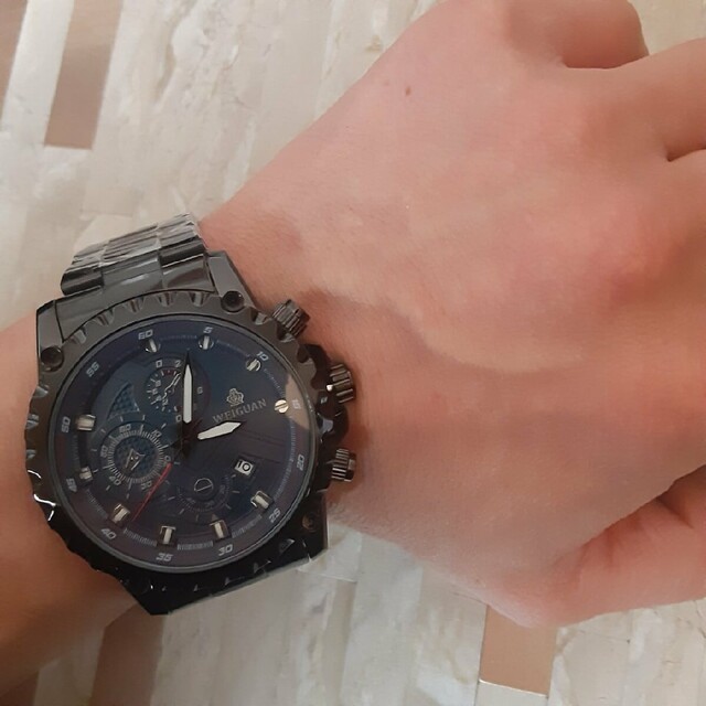 しませんが┏ 新品 YOLAKO 腕時計 ラグジュアリー青 デュアル クロノグラフ ➸ケースなど
